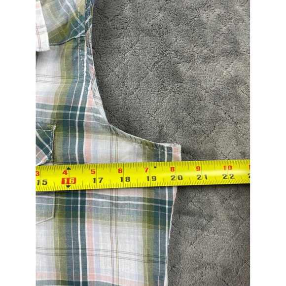Wrangler Western Plaid Sleeveless‎ Snap Button Shirt M Medium - Picture 6 of 10